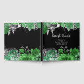 Elegant Green and Silver Flowers Sweet Sixteen  ゲストブック (全面)