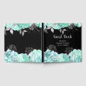 Elegant Green and Silver Flowers Sweet Sixteen ゲストブック (全面)