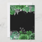 Elegant Green and Silver Flowers Sweet Sixteen  サンキューカード (裏面)