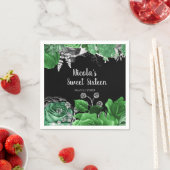 Elegant Green and Silver Flowers Sweet Sixteen  スタンダードカクテルナプキン (インサイチュ)