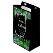 Elegant Green and Silver Flowers Sweet Sixteen  スモールペーパーバッグ (正面アングル)