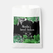 Elegant Green and Silver Flowers Sweet Sixteen  フェイバーバッグ (正面)