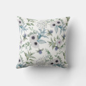 Elegant Green Blue Botanical Watercolor クッション (裏面)