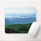Elegant Green Blue Smoky Mountains Photo Monogram マウスパッド (マウス)