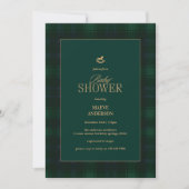 Elegant Green blue tartan Plaid Invitation 招待状 (正面)