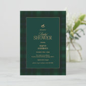 Elegant Green blue tartan Plaid Invitation 招待状 (スタンド正面)
