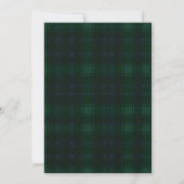 Elegant Green blue tartan Plaid Invitation 招待状 (裏面)