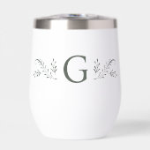 Elegant Green Botanical Monogram (正面)