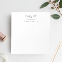 Elegant Green Botanical Monogram