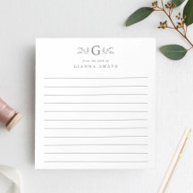 Elegant Green Botanical Monogram Lined