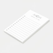 Elegant Green Botanical Monogram To Do List ポストイット (アングル)