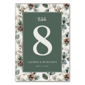 Elegant Green Botanical Table Number テーブルナンバー (裏面)