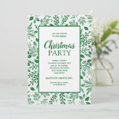 Elegant Green Botanicals Christmas Party 招待状 (スタンド正面)