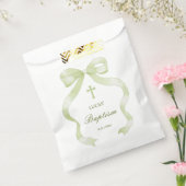 Elegant Green Bow Baptism フェイバーバッグ (封をした状態)