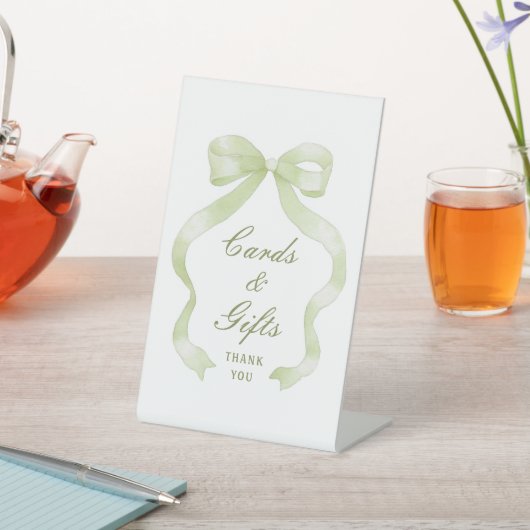 Elegant Green Bow Cards & Gifts 台座サイン (インサイチュ)