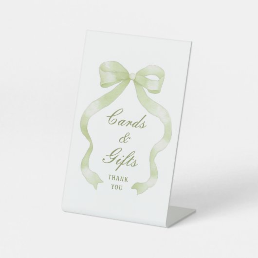 Elegant Green Bow Cards & Gifts 台座サイン (正面)