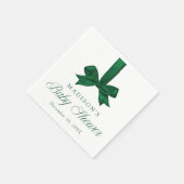 Elegant Green Bow Christmas Baby Shower スタンダードカクテルナプキン (角)