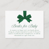 Elegant Green Bow Christmas Books For Baby エンクロージャーカード (正面)