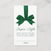 Elegant Green Bow Christmas Diaper Raffle エンクロージャーカード (正面)