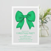 Elegant Green Bow Christmas Holiday Party  招待状 (スタンド正面)