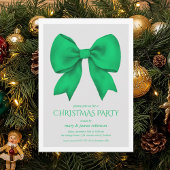 Elegant Green Bow Christmas Holiday Party  招待状