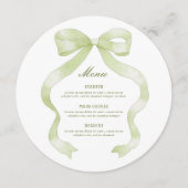 Elegant Green Bow Round メニュー (正面)