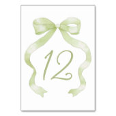 Elegant Green Bow Table Number テーブルナンバー (裏面)