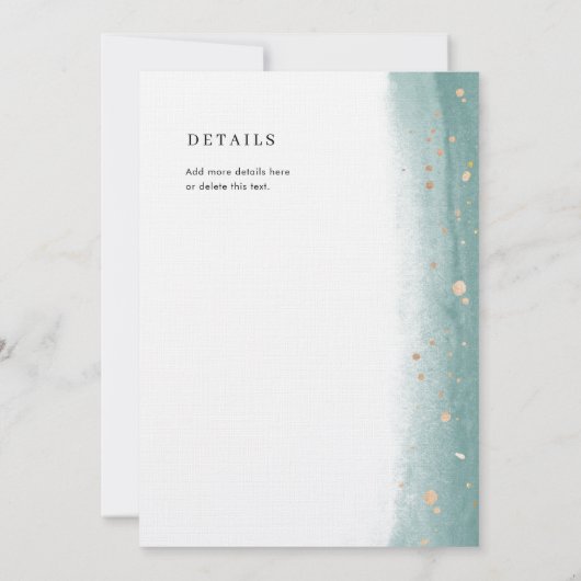 Elegant Green Brush Stroke Gala & Silent Auction  招待状 (裏面)