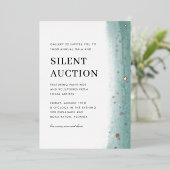 Elegant Green Brush Stroke Gala & Silent Auction 箔招待状 (立ち正面)