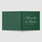 Elegant Green Calligraphy Wedding ゲストブック (全面)
