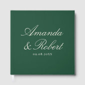 Elegant Green Calligraphy Wedding ゲストブック (正面)