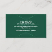 Elegant Green Chauffeur Driver 名刺 (裏面)