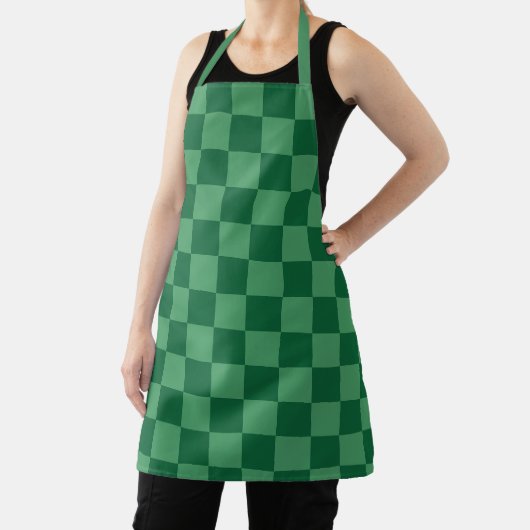Elegant Green Checkerboard Design エプロン (インサイチュ)