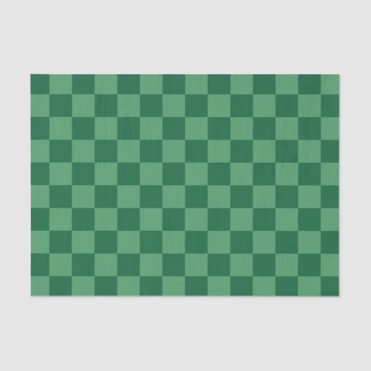 Elegant Green Checkerboard Design 薄葉紙 (正面)