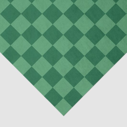 Elegant Green Checkerboard Design 薄葉紙 (詳細)