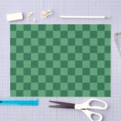 Elegant Green Checkerboard Design 薄葉紙 (クラフト)