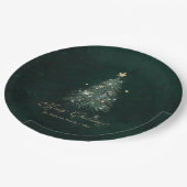 Elegant Green Christmas ペーパープレート (アングル)