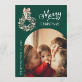 Elegant Green Christmas Arch Photo Card シーズンカード (正面)