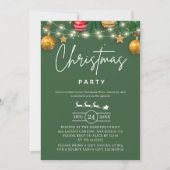 Elegant Green Christmas Party Invitation 招待状 (正面)