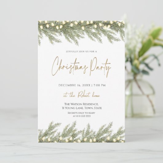 Elegant Green Christmas Party  Invitation 招待状 (スタンド正面)