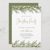 Elegant Green Christmas Party  Invitation 招待状 (正面/裏面)