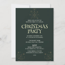 Elegant Green Christmas Party Invitation – Holiday 招待状