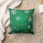 Elegant Green Christmas Sparkle クッション (ブランケット)