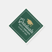 Elegant Green Class Of 2026 Graduation スタンダードカクテルナプキン (角)