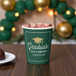 Elegant Green Class Of 2026 Graduation 紙コップ