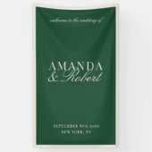 Elegant Green Classy Welcome Wedding 横断幕 (縦)