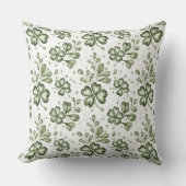 Elegant Green Clover Pattern  クッション (正面)