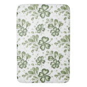 Elegant Green Clover Pattern  バスマット (正面縦)