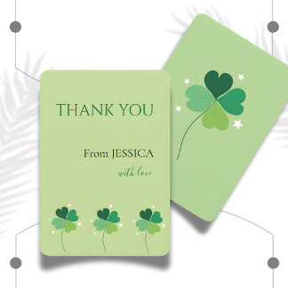 Elegant Green Clover Zazzle Thank You Card サンキューカード