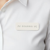 Elegant Green & Cream Botanical 名札